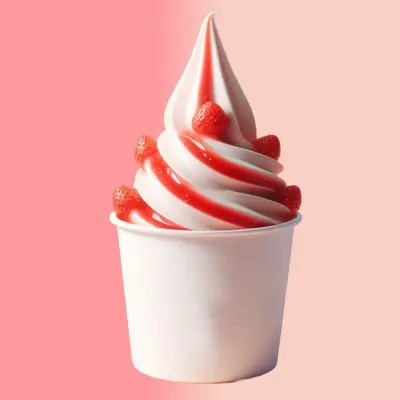 Raspberry Slushy float - slushy with soft serve on top-Free